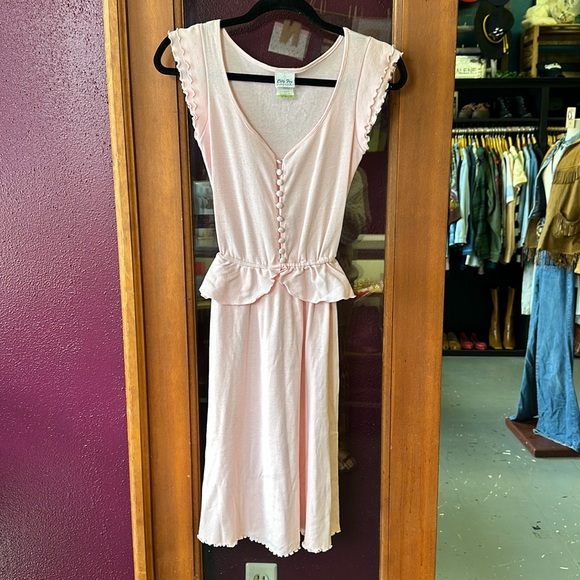 Vintage sweet peplum ruffle cotton dress - Picture 1 of 7